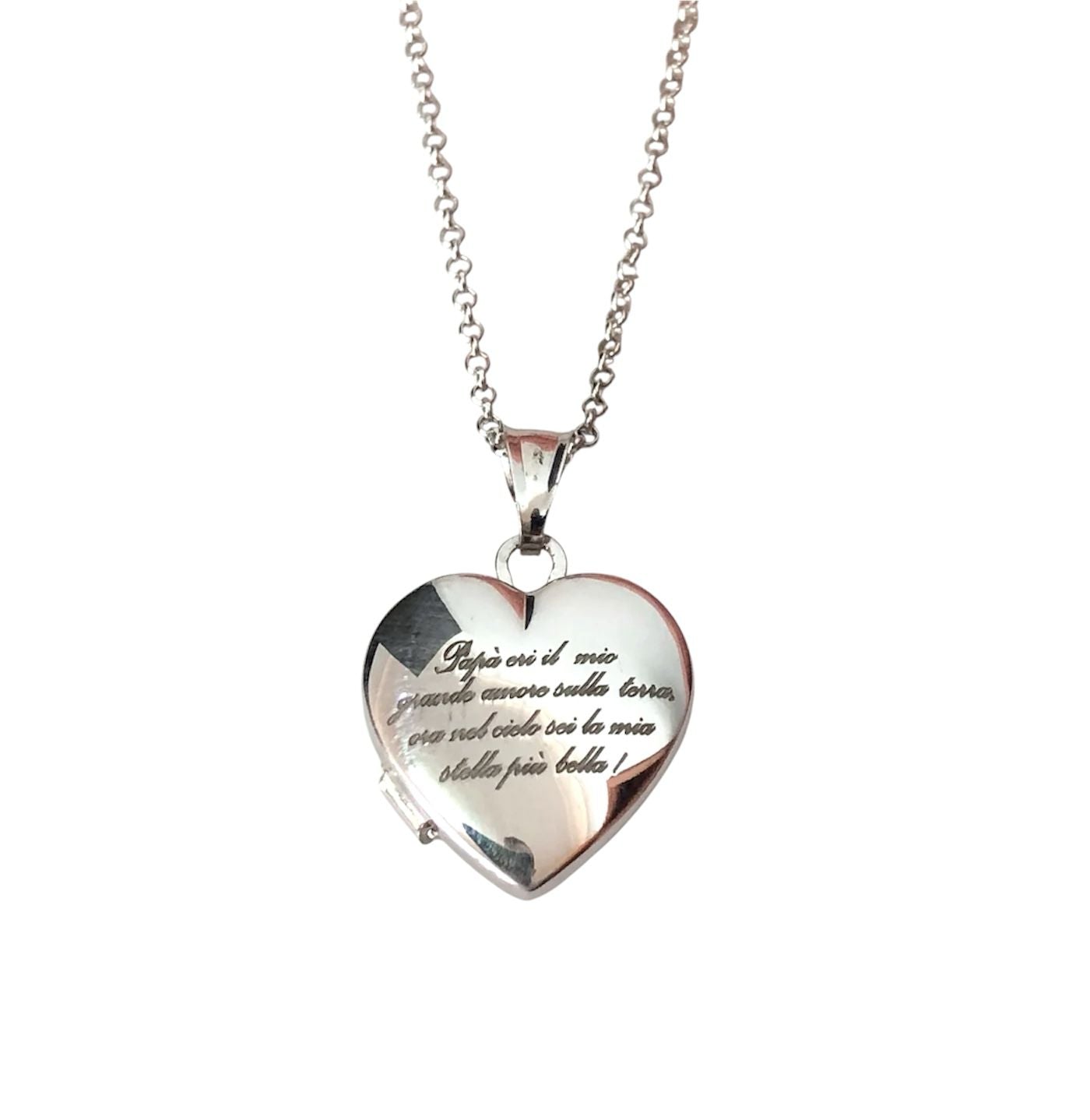 Collana foto personalizzata forma cuore che si apre